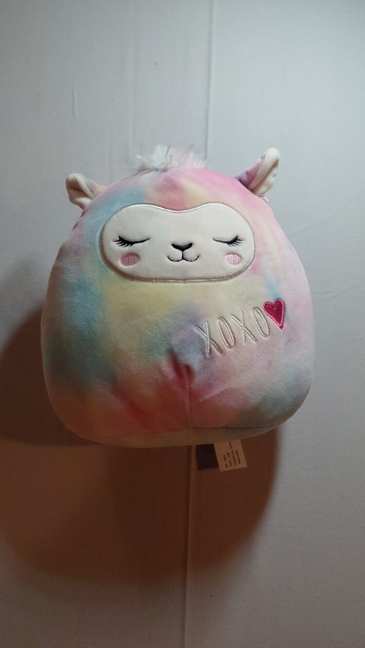 Squishmallows Llama Plush 8 in Multicolor Tie Dyed Washable Kellytoy 2021